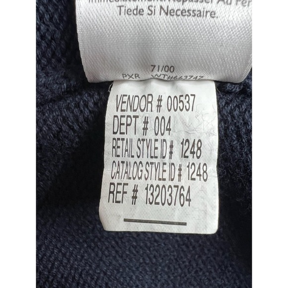 Eddie Bauer Sweater Mens Tall XL Navy Blue Cotton Crewneck Knit Pullover Classic - Picture 7 of 9